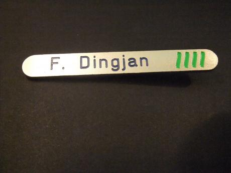 Naamplaatje Transavia F. Dingjan ( Purser)